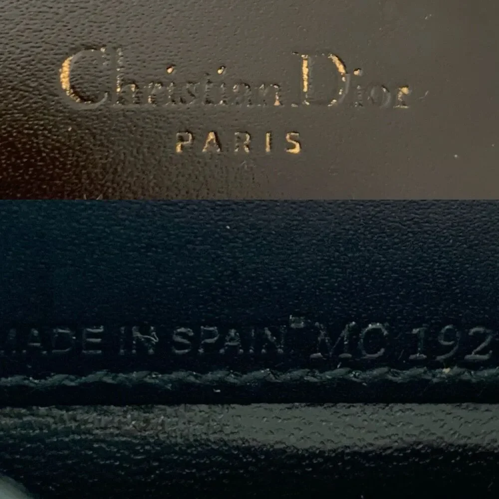 Christian Dior CD logo Men’s bifold wallet black leather Authentic with COA